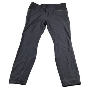 Athleta Black‎ Moto Style Pants Women's Size 16 Zipper Pockets Ribbed Detail